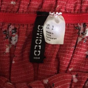 Red Floral off the shoulder Croptop